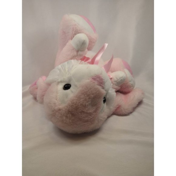 Kellytoy Pink Easter Bunny Rabbit Bee Happy Floppy Ears 10" tall Stuffed Animal - Picture 4 of 8